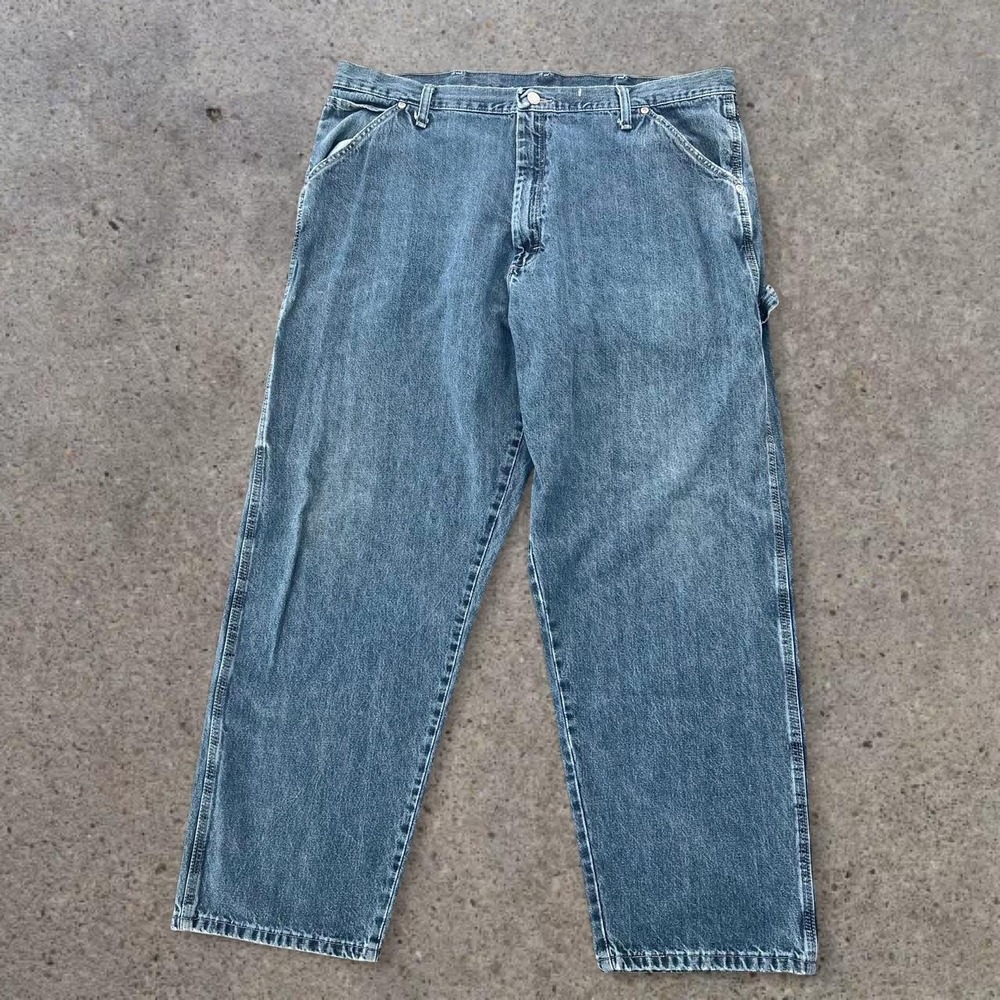 Vintage Wrangler Carpenter Jeans Wide Leg Baggy Workwear Utility Mens 40x30 Y2K - Picture 2 of 5